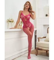 Kadın Pembe Fantazi Vücut Çorabı