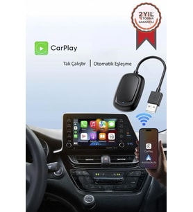 TORİMA TAB08 Mini Kablosuz Carplay Usb ve Type-c Uyumlu Araç Multimedya Dönüştürücü Adaptörü