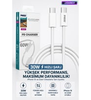 Force CB430 30W Type-C to Type-C Hasır Kablo iPhone 15 ve Üzeri Uyumlu USB-C