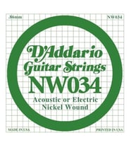 Daddario NW034 Elektro ve Akustik Tek Tel  Nickel Wound, .034