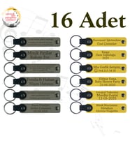 Kül Gri & Sarı, 16’lı Set, İsim Yazılı Anlamlı Deri Hediyelik, Yürüyüş Grubu Etkinliğine Veda Anısı