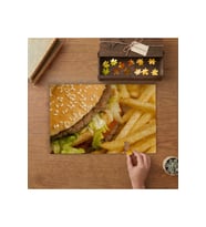 Yakın Çekim Hamburger ve Patates Kızartması Tasarımı 240 parça Ahşap Puzzle Ahşap Kutuda MP01758