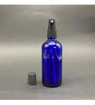 100 ml Cam Şişe Spreyli , 100 cc Siyah Spreyli Mavi Cam Şişe  x 6 Adet