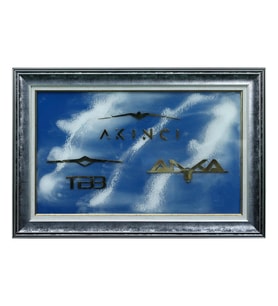 e38 EL İŞÇİLİĞİ PİRİNÇ TABLO ANKA, AKINCI, BAYRAKTAR TB3 70x50 cm - 5993 (Karışık)