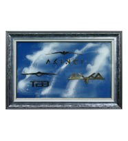 e38 EL İŞÇİLİĞİ PİRİNÇ TABLO ANKA, AKINCI, BAYRAKTAR TB3 70x50 cm - 5993 (Karışık)