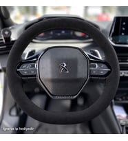 Peugeot 2008 Direksiyon Kılıfı Alcantara Süet Monza Black Serisi Siyah 2019-2024