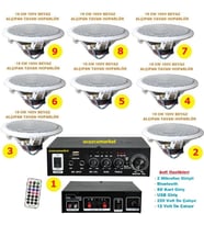 Tavan Hoparlör Seti (1 Adet Anfi+ 8 Adet 100V 16 cm Tavan Hoparlör)