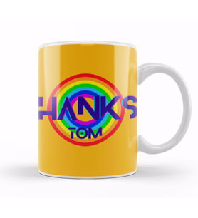 Tom Hanks  Retro Rainbow Style Kupa Bardak Porselen