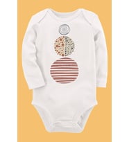 Organik Baskılı Pamuklu Unisex Bebek Body UZUNE249