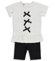 Civil Baby Fiyonk Düğme Baskılı 6-18 Ay Takım - Ekru
