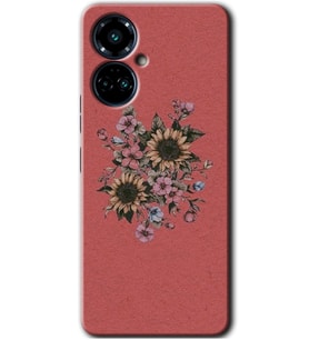 Tecno Camon 19 Pro Kılıf HD Desen Baskılı Kılıf - Retro Çiçek