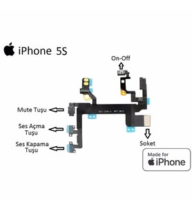 Apple İphone 5s Yan Ses On-off Filmi Flex