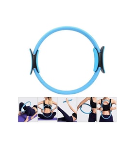 Pilates Çemberi Kaymaz Tutma Pedli Yoga Plates Egzersiz Halkası Ring İç Bacak Kalça Hareket Bandı (Mor-Mavı)
