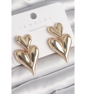 Pirinç Gold Renk Sallantı Kalp Model Kadın Küpe 5886 - SSSSSS2089-1301