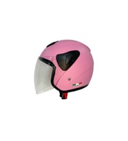 SW 733 Pembe Yarım Kask seffaf cam