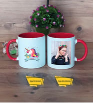 Unicorn Kupa Bardak Kırmızı Fotoğraflı