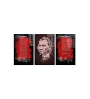 Miyrem Glasses Collection -A1^#  Atatürk - Istiklal Marşı - Gençliğe Hitabe 3 Parça Tablo (Çok Renkli)