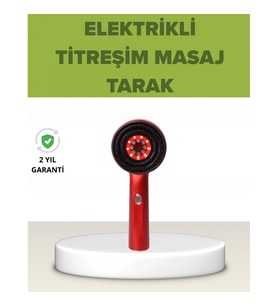 Mey İthalat® Elektrikli Titreşim Masaj Tarak Kırmızı Işık Terapi