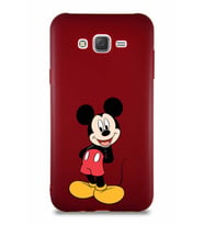 Samsung Galaxy J7 Soft Premier Kapak Mickey Mouse-B Tasarımlı Silikon Kılıf - Mürdüm (Şeffaf)