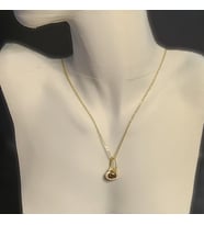 925 Ayar Gümüş, Gold Halkalı Kalp Kolye