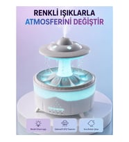 Mey İthalat® RGB Işıklı Yağmur Efektli Hava Nemlendirici 350 ML Sessiz Çalışma Uzaktan Kumanda