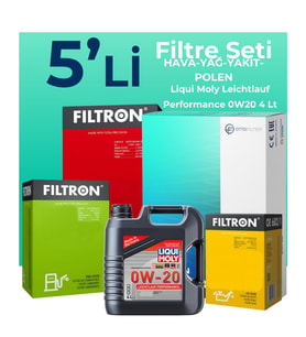 Filtron Fiat Egea 1.3 Dizel Filtre Bakım Seti Liqui Moly Motor Yağlı (2019-2023) 5 Li