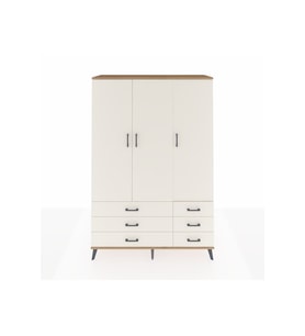 Hyperion Gardrop 5 Raflı 6 Çekmeceli Tek Askılı 132x44x195 Çam-Aytaşı