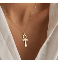 Ankh 14 Ayar Altın Kolye
