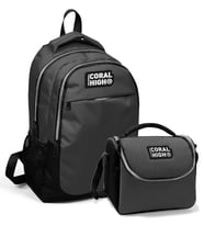 Coral High Okul Sırt Çantası ve Beslenme Çantası Erkek Çocuk Siyah Gri