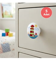 5 Adet Porselen Düğme Kule Çocuk Odası Mobilya Dolap Kulp