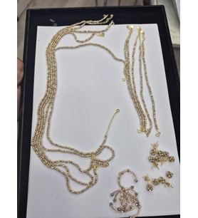 925 Ayar Papatya Silver dorika takım.dorica set.üç renk dorika takım