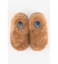 Hopfrög Furry Furry Kestane Kahverengi Kürk Barefoot Patik (Hediye Seti)