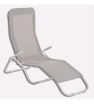Katlanabilir Gri Şezlong 136 x 61 x 102 cm