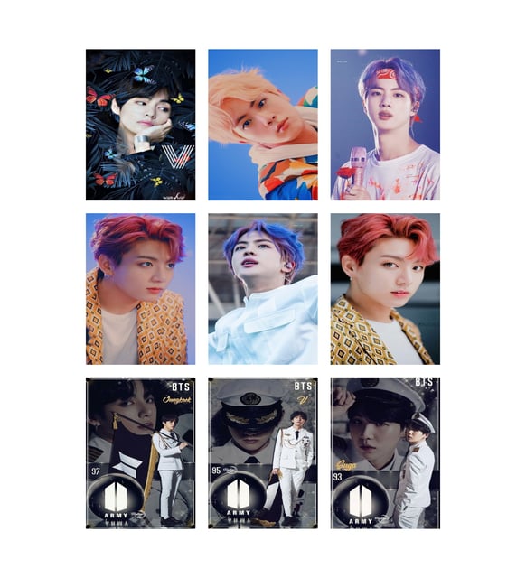 防弾少年団 ペンミ フォト ユニットSUGA/JIN/RAPMONSTERセット BTS (jin-jimin-v-suga )fotokart 9 adet kesilmiş 8*6 cm pvc kaplı süper