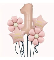 Karamel Yıldız Happy Birthday 1 Yaş Folyo Balon Set