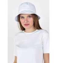 Düz Siyah Kova Şapka Balıkçı Şapka Bucket Hat Beyaz-Standart