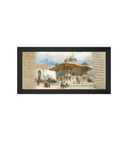 Sultan 3. Ahmet Çeşmesi Motifli Kanvas Tablo 80 x 110 cm Siyah Çerçeve