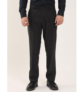 Koyu Gri Erkek Slim Fit Düz Klasik Pantolon