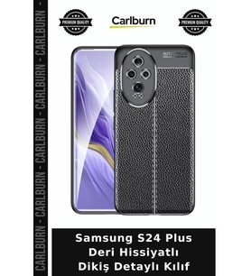 Samsung S24 Plus Deri Hissiyatlı Dikiş Detaylı Kılıf Telefon Koruma Mobil Aksesuar