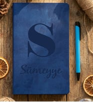 Kişiye Özel Baş Harf ve İsim Yazılı Defter Doğum Günü Hediyesi (Mavi)