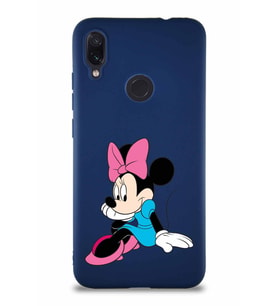 Xiaomi Redmi Note 7 Soft Premier Kapak Minnie Mouse-E Tasarımlı Silikon Kılıf - Lacivert (Şeffaf)