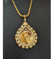 22 AYAR ALTIN KAPLAMA KADIN GOLD HALAT KORDON ZİNCİRLİ TUGRA KOLYE