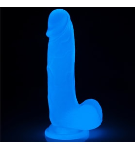 Lilitu Shop Gece Parlayan Fosforlu 19 cm Realistik Vantuzlu Şeffaf Dildo Penis