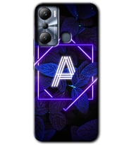 İnfinix Hot 20i Kılıf HD Desen Baskılı Kılıf - Dark Neon Yaprak A Harfi