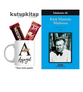 Kutupkitap Kupa Kişiye Özel Not Kürk Mantolu Madonna Kitap Hediye Seti (Beyaz)