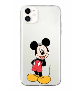 Apple iPhone 11 Uyumlu Kapak Mickey Mouse Tasarımlı Şeffaf Silikon Kılıf