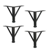 4 Adet Firkete Ayak Metal 15 cm Mat Siyah Mobilya Koltuk Ayağı 
