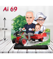 Kişiye Özel Ahşap Biblo - Aile Karikatür Biblo - 3 Kişilik Aile Biblo 20