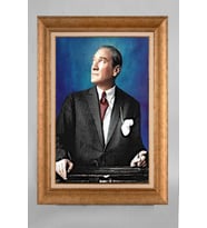 Çerçeveli Paspartulu Atatürk Tablo a223 (Gold)
