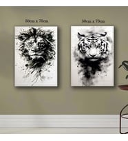 aslan ve kaplan tablo resim kanvas 2 adet 50x70